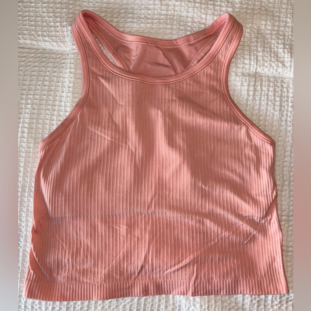 lululemon Ebb to Street Cropped Racerback Tank in light pink
